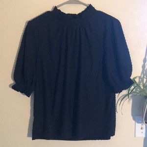 Short sleeve textured blouse